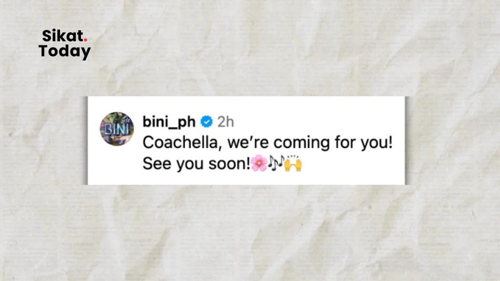 Courtesy : BINI comment on Coachella