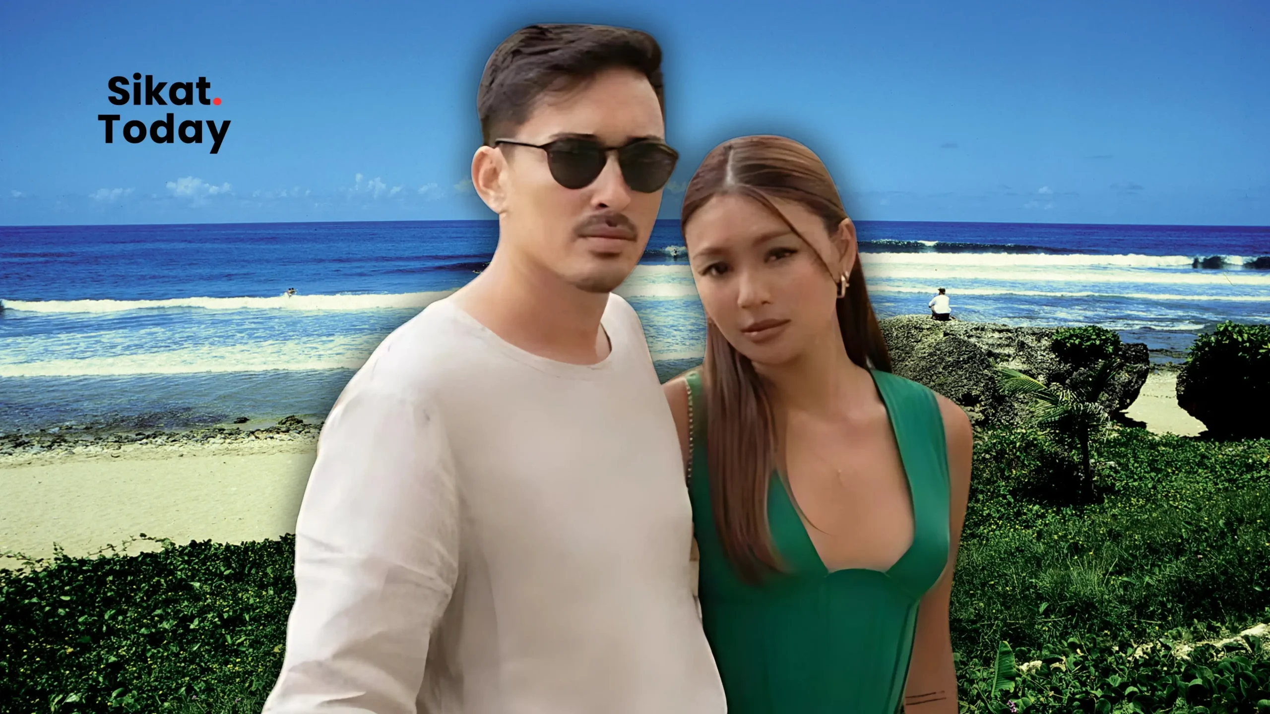 Nadine Lustre and Christophe Bariou Tuason beach Siargao issue