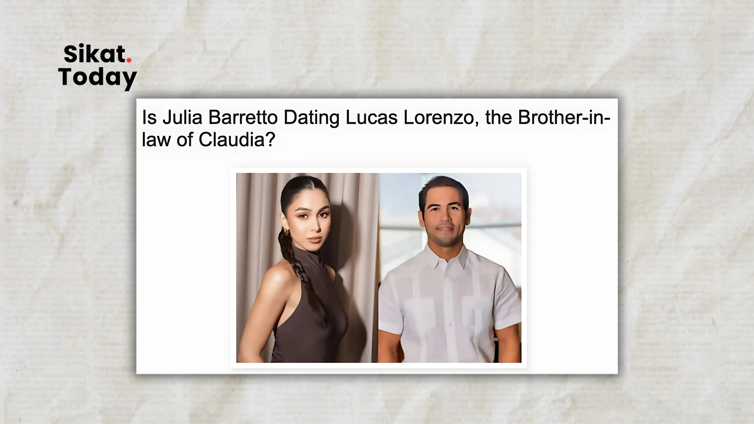 Actress Julia Barretto is rumored to be dating Lucas Lorenzo