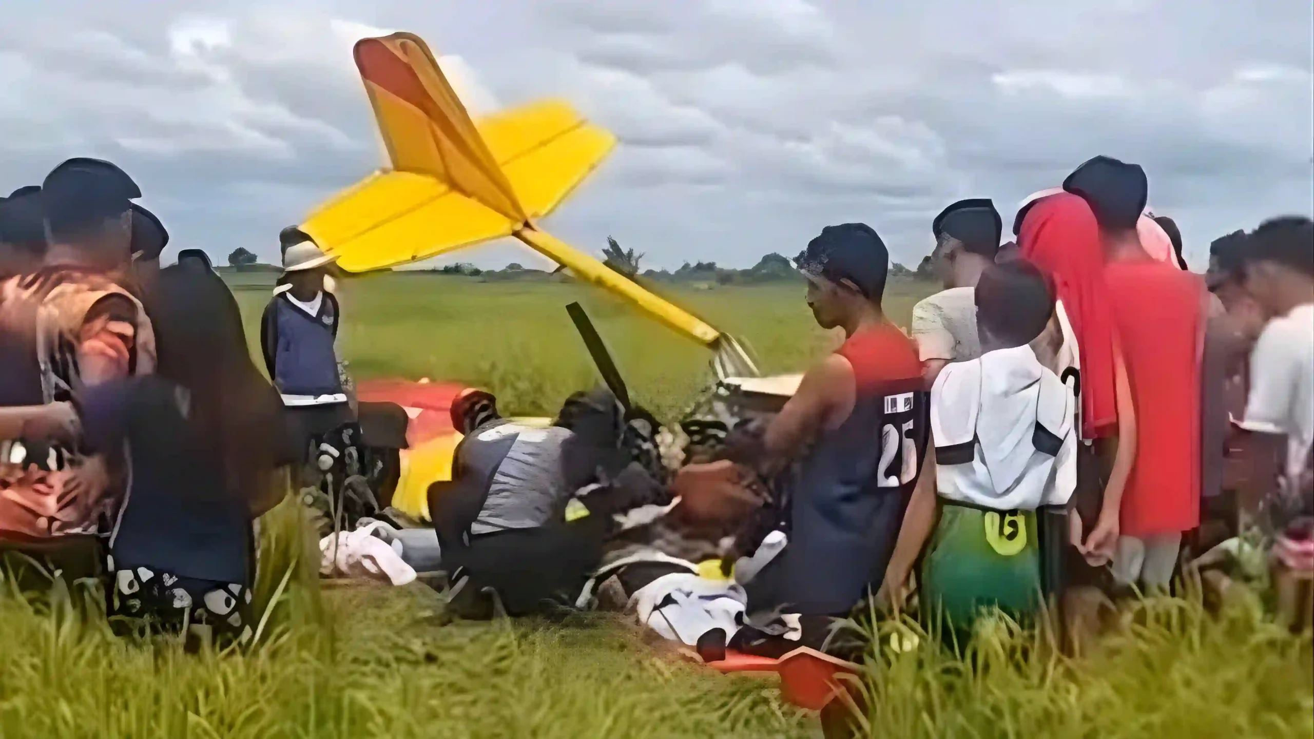 A plane crash in Tarlac rice field