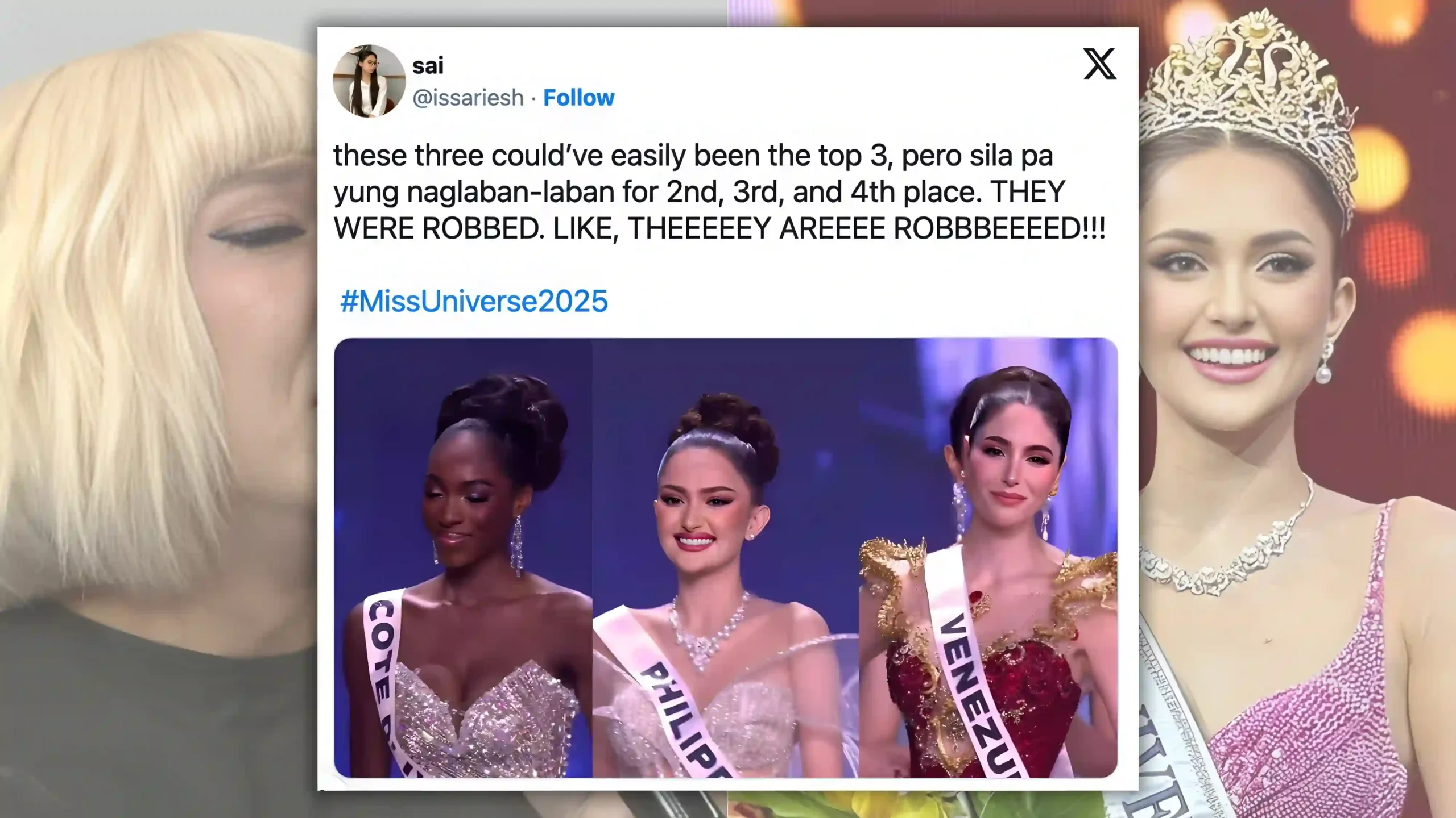 'Unacceptable': Vice Ganda, netizens react to Miss Universe 2025 result