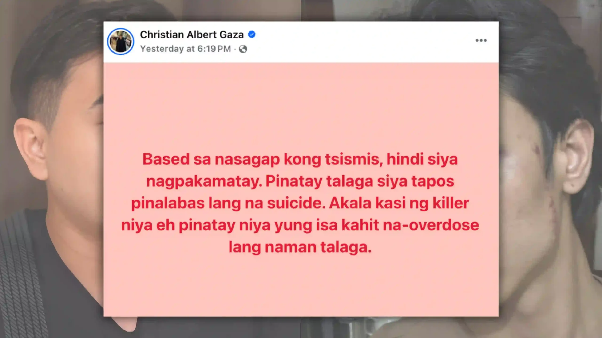 Xian Gaza about the passing of Ivan Cezar Ronquillo : "there's foul play"