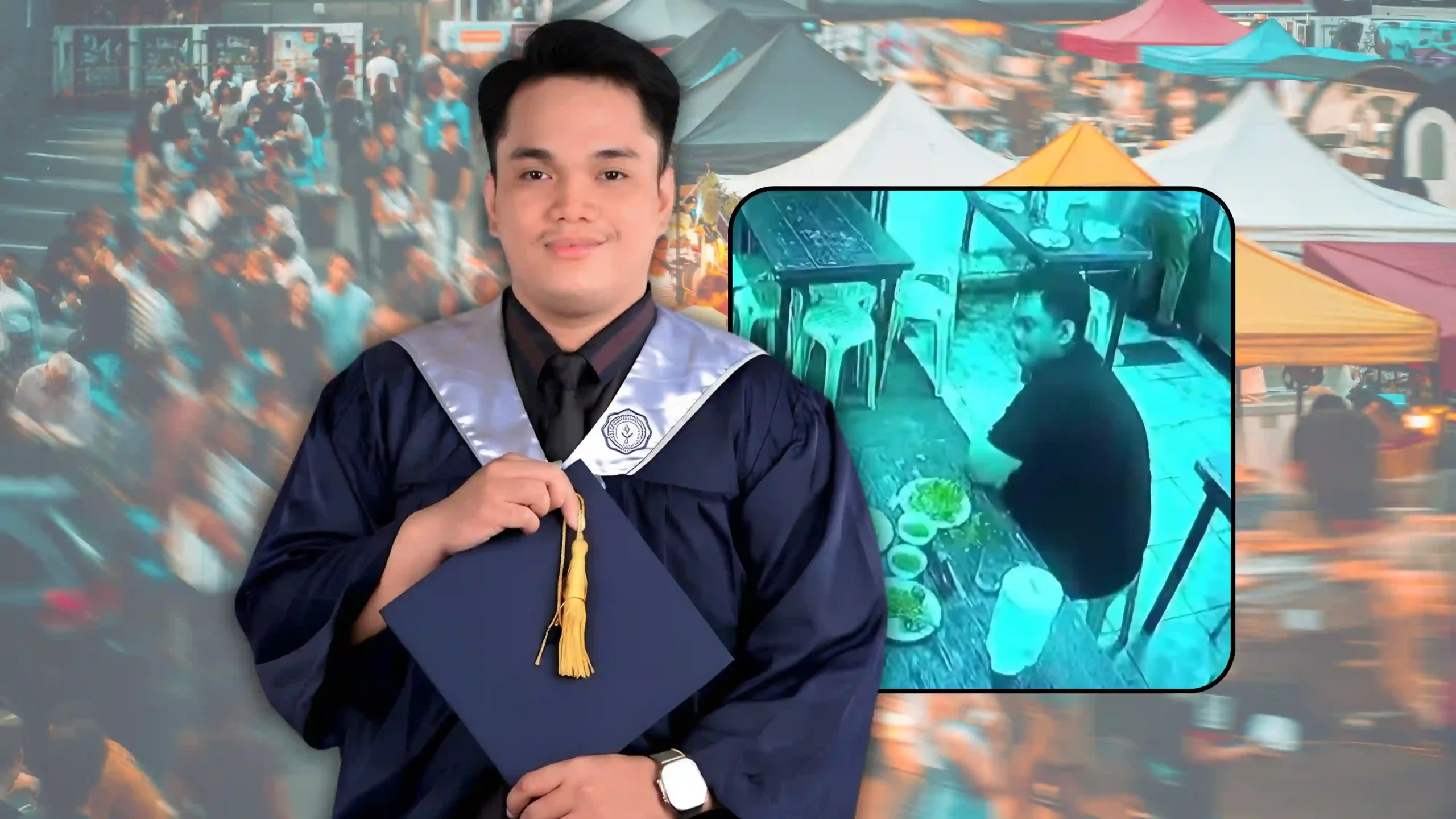 Cum Laude Graduate Carl Mintu assaults elderly woman at public market